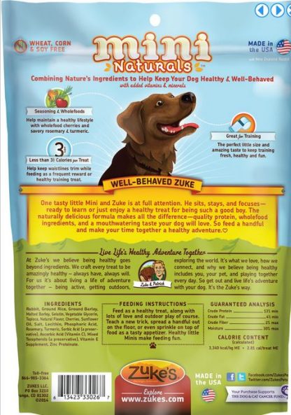 Gâterie pour chien de Lièvre tendre Mini Naturals, Zuke's