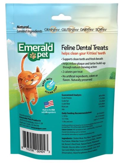 Gâterie dentaire pour chat au poisson de l'océan, Emerald pet 85g