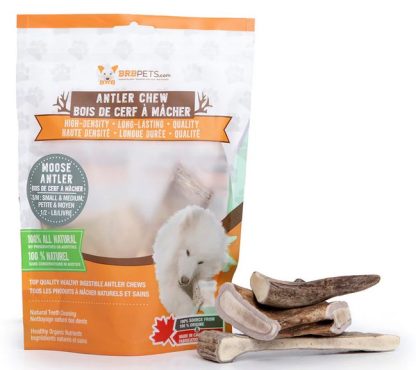 Gâterie pour chien, bois de cerf à mâcher, BRB Pets    sac 1/2lb