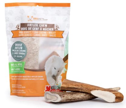 Gâterie pour chien, bois de cerf à mâcher, BRB Pets    sac 1/2lb