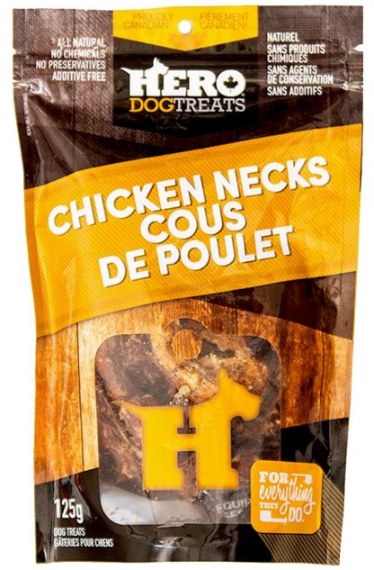 Gâterie pour chien cous de poulet, HeroDogTreats  125g