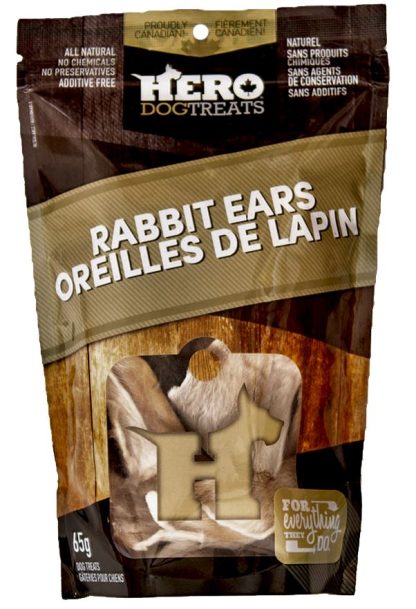 Gâterie pour chien oreilles de lapin, HeroDogTreats  65g