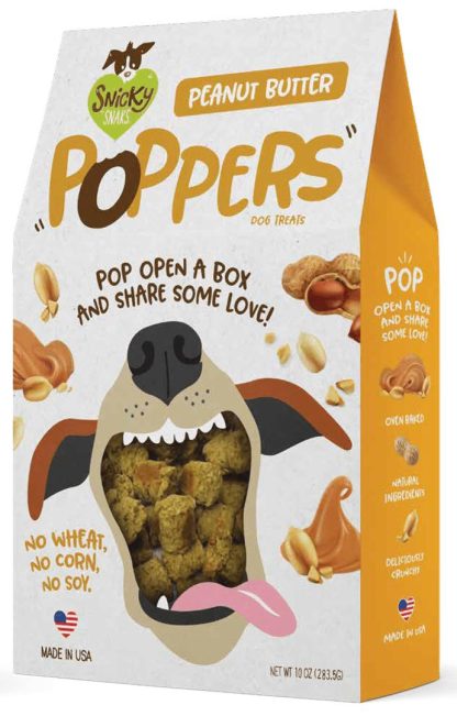 Gâterie pour chiens à la beurre d'arachide, Poppers Snicky Snaks 10oz