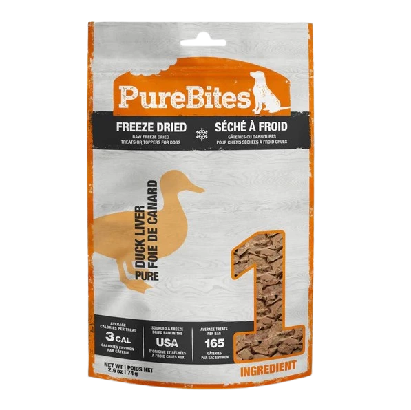 Gâterie pour chien séché à froid, foie de canard, PureBites