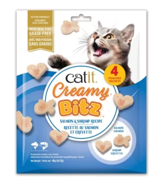 Gâteries pour chat Catit Creamy Bitz, Saumon et crevette
