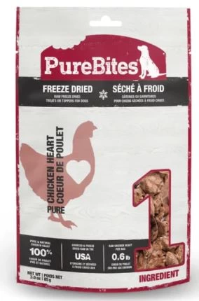 Gâterie pour chien séché à froid, Coeur de poulet, PureBites